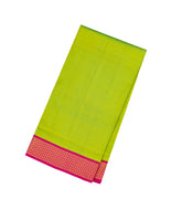 Light Green Handloom Korvai Kanchipuram 9 Yards Silk Saree With Pink Border-KA13383
