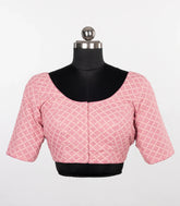 Pink Cotton Hakoba Geometric Blouse-RB5276