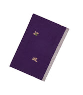 Purple Woven Bengal Cotton Saree With Floral Buttas & Tree Pallu-BG1421