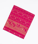 Pink Handloom Soft Silk Saree With Floral Jaal Motifs