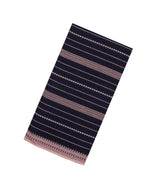 Midnight Blue Woven Bengal Cotton Saree With Stripes & Contrast Border-BG1886
