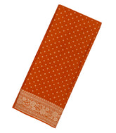 Orange Handloom Banarasi Khadi Georgette Silk Saree With Floral Motifs-BE1692