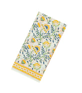 Yellow Printed Jaipur Cotton Saree With Printed Floral Vine Motifs-JC1937