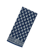 Navy Blue Printed Jaipur Cotton Saree With Printed Floral Motifs-JC1755