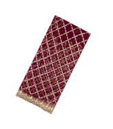 Magenta Woven Net Saree With Embroidered Floral Motifs-EN1877
