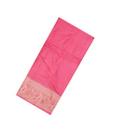 Peach Woven Tussar Silk Saree With Meena Floral Border-TU2974
