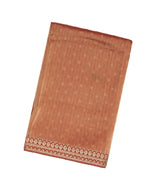 Peach Woven Viscose Saree With Floral Motifs