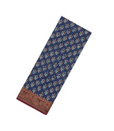 Indigo Printed Chanderi Cotton Saree With Zari Border-CC1639