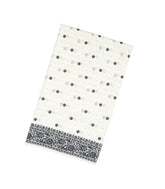 White Handloom Banarasi Cotton Saree With Floral Motifs-BE1345