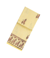 Yellow Woven Tussar Silk Saree With Printed Horse Motifs-TU2932