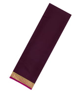 Burgundy Woven Mysore Silk Saree With Contrast Zari Border-MS3613