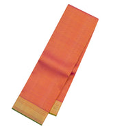 Peach Handloom Kanchipuram Silk Saree With Dotted Stripes-KA15694