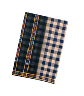 Navy Blue Woven Kadappa Cotton Saree With Checks-KN0733