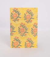Yellow 9 X 6 Inch Bagru Dabu Block Printed 96 Page Handmade Notebook-ACS1013