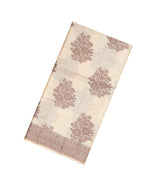 Cream Woven Tussar Silk Saree With Floral Butta Motifs-TU2948