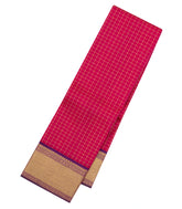 Red Handloom Kanchipuram Silk Saree With Zari Checks-KA14690