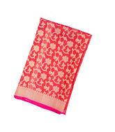 Peach Handloom Organza Soft Silk Saree With Floral Motifs-SO4114