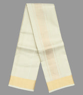 Cream Handloom 8 Yards Silk Dhoti With 4 Yards Angavastram & Shirt Material -CD1524