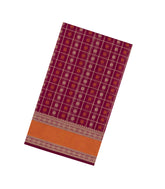 Pink Handloom Village Cotton Saree With Checks & Buttas-VC1668