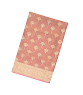 Dusty Handloom Banarasi Silk Saree With Floral Motifs-BE1284