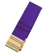 Purple Handloom Korvai Kanchipuram Silk Saree With Contrast Cream Border-KA12996