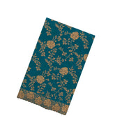 Cyan Woven Art Crushed Georgette Saree With Embroidered Floral Motifs-BL4969