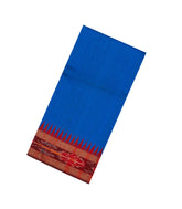 Blue Woven Dupion Silk Saree With Tie & Dye Border-DS0638