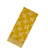Mustard Printed Synthetic Dola Silk Saree With Floral Motifs-BL5726
