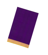 Purple Handloom 9 Yards Silk Cotton Saree With Contrast Border-SC4688