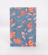 Steel Blue 9 X 6 Inch Bagru Dabu Block Printed 96 Page Handmade Notebook-ACS1006