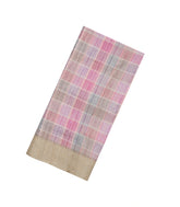 Peach Printed Synthetic Dupion Saree With Stripes-BL6064