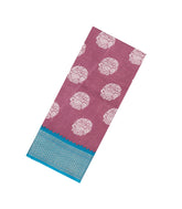 Dusty Pink Printed Synthetic Dola Silk Saree With Zari Border-BL5037