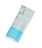 Light Blue Handloom Kota Silk Saree With Meena Bird Buttas -KO1021