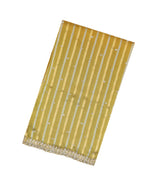 Mustard Woven Organza Tissue Saree With Brocaded Stripes & Embroidery-EN1677