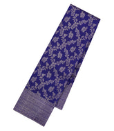 Purple Handloom Kanchipuram Silk Saree With Floral Motifs-KA15069