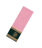 Baby Pink Woven Art Crepe Saree With Buttas & Contrast Border-BL5119