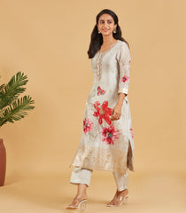 Ivory Grey Festive Kurta Set