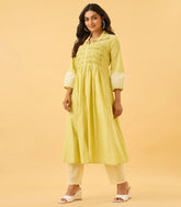 Yellow Cotton Casual Co-ord Set