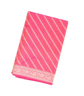 Dark Peach Handloom Banarasi Silk Saree With Floral Motifs-BE1299