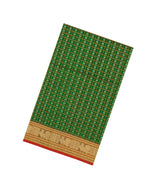 Green Handloom Silk Cotton Saree With Checks-SC4291