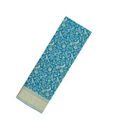 Cyan Woven Mysore Silk Saree With Peacock Vine Motifs-MS3303