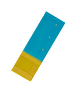 Sky Blue Woven Art Crepe With Stone Work In Contrast Border-BL5143