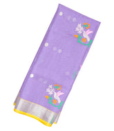 Lavender Handloom Kota Silk Saree With Meena Bird Motifs-KO1042