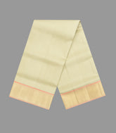 Sandal Handloom Korvai Pure Silk 9 Yards Dhoti With 5 Yards Angavasthram-CD1561