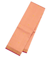 Peach Handloom Kanchipuram Silk Saree With Stripes & Buttas-KA15735