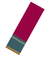 Magenta Woven Chettinad Cotton Saree With Contrast Border-CN1880