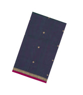 Blue Handloom Silk Cotton Saree With Buttas-SC4340