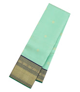 Aquamarine Handloom Korvai Kanchipuram Silk Saree With Buttas-KA15506
