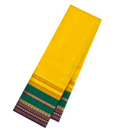 Yellow Handloom Korvai Kanchipuram Silk Saree With Checks & Buttas-KA15965