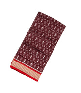 Maroon Handloom Orissa Silk Saree With Tie & Dye Tribal Motifs-OR0862